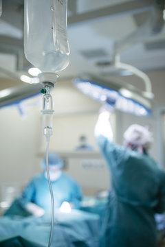 Close-up of dropping counter in operating room