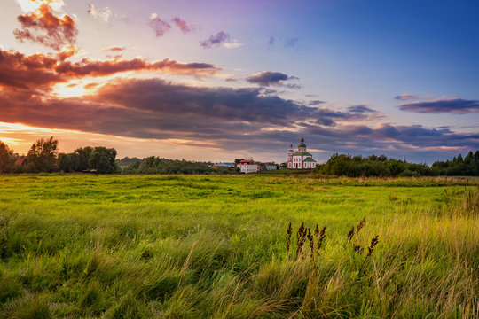 ortodox church at sunset