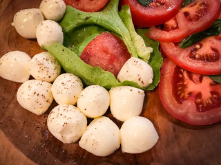 fresh caprese salad close up