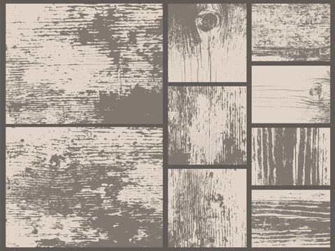Grunge textures old wood vector backgrounds