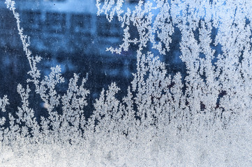 ice texture on a cold frosty glass