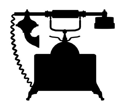 Silhouette of a vintage telephone