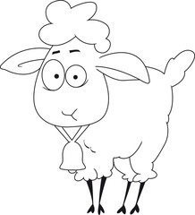 Cute little lamb with bell