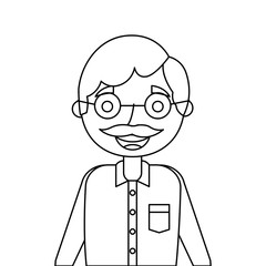 old man portrait of a pensioner grandfather character vector illustration