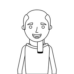 old man portrait of a pensioner grandfather character vector illustration