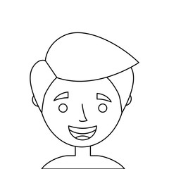 the face old man profile avatar grandfather vector illustration