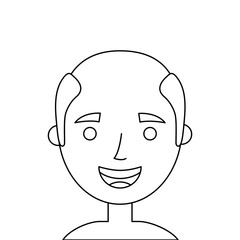 Obraz na płótnie Canvas the face old man profile avatar grandfather vector illustration