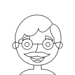the face old man profile avatar grandfather vector illustration