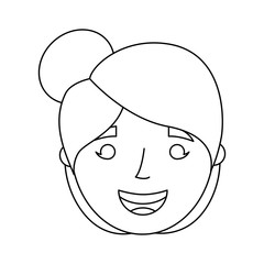 old woman face lady grandma cartoon vector illustration
