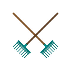 Rakes crossed symbol icon vector illustration graphic design