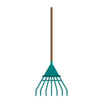 Rake gardening tool icon vector illustration graphic design