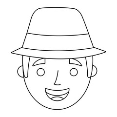 the face old man profile avatar grandfather vector illustration