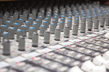 Sound mixer control for live music and studio equipment.