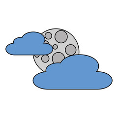 cloud moon night sky nature scene vector illustration