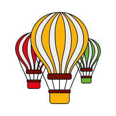 Fototapeta premium three airballoons travel recreation tourism vector illustration