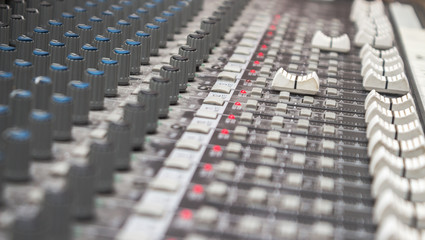 Sound mixer control for live music and studio equipment.