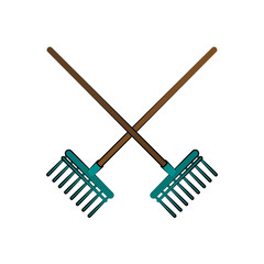 Rakes crossed symbol icon vector illustration graphic design