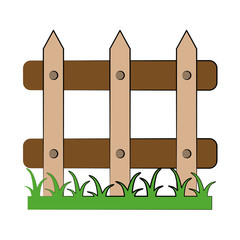 Wooden fence isolated icon vector illustration graphic design