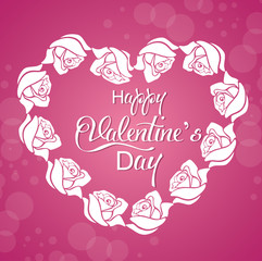 happy valentines day card with hearts vector illustration graphic design
