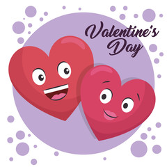 happy valentines day card with hearts vector illustration graphic design