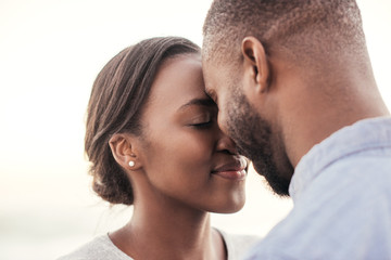 Content young African couple enjoying a romantic moment together