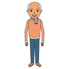 old man portrait of a pensioner grandfather character vector illustration