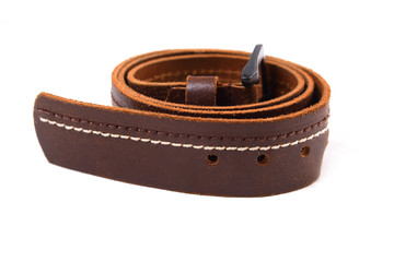 Brown genuine leather men's belt