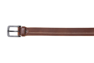Brown genuine leather men's belt