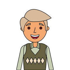 old man portrait of a pensioner grandfather character vector illustration