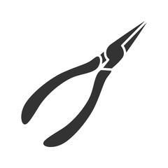 Pointed pliers glyph icon