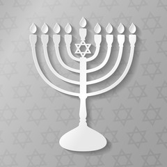 Jewish candelabrum - concept of an icon of menorah. Vector.