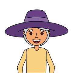 old woman portrait lady grandma cartoon vector illustration