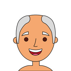 Fototapeta premium the face old man profile avatar of the grandfather vector illustration