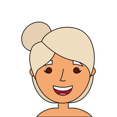 old woman face lady grandma cartoon vector illustration