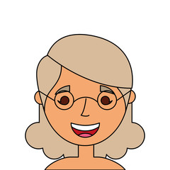 old woman face lady grandma cartoon vector illustration