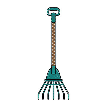 Rake gardening tool icon vector illustration graphic design