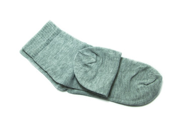 gray socks  on white background