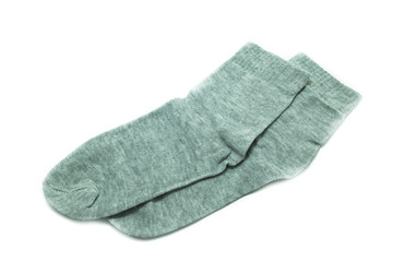 gray socks  on white background