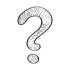 Concept of hand drawn question mark. Vector. 
