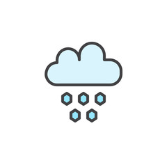 Cloud hail filled outline icon, line vector sign, linear colorful pictogram isolated on white. Hailstone symbol, logo illustration. Pixel perfect vector graphics