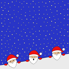Funny Santa Claus in cartoon style with copyspace. Vector.