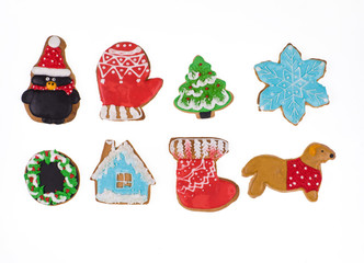 gingerbread cookies on a white background