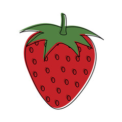 Strawberry sweet fruit icon vecctor illustration graphic design