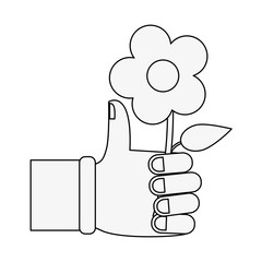 Hand holding a flower icon vector illustration graphic design
