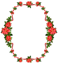 Christmas frame with flowers
