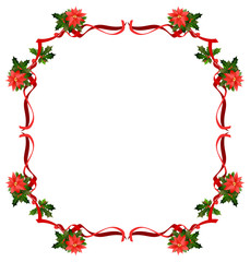 Christmas ribbon frame