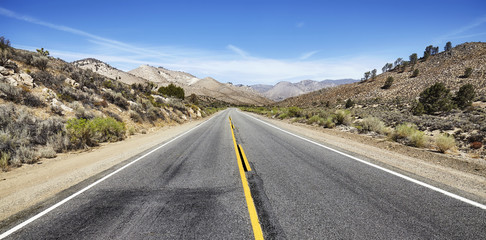 Deserted highway in the Death Valley, USA.