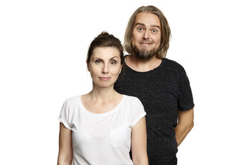 Fototapeta premium Couple on White Background