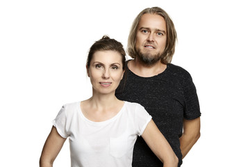 Fototapeta premium Couple on White Background