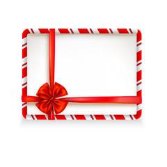 Holiday stripe frame and ribbon